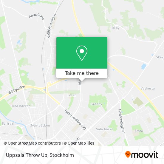 Uppsala Throw Up map