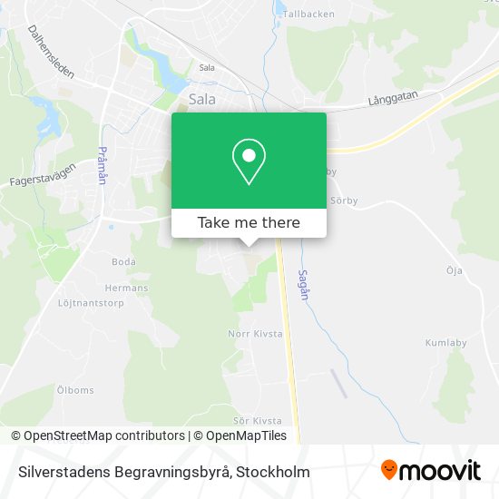 Silverstadens Begravningsbyrå map