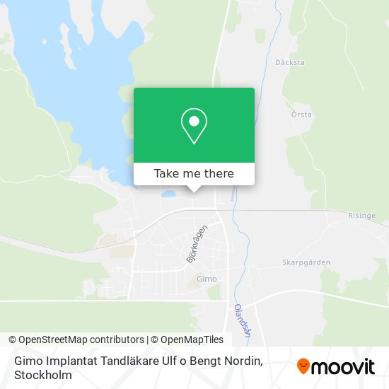 Gimo Implantat Tandläkare Ulf o Bengt Nordin map