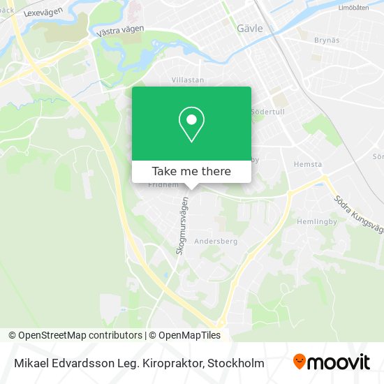 Mikael Edvardsson Leg. Kiropraktor map