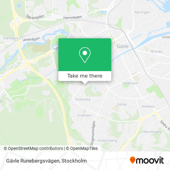 Gävle Runebergsvägen map