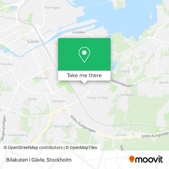 Bilakuten i Gävle map