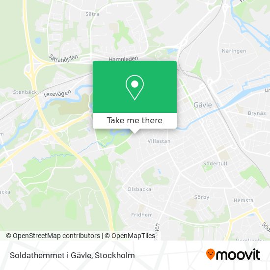 Soldathemmet i Gävle map