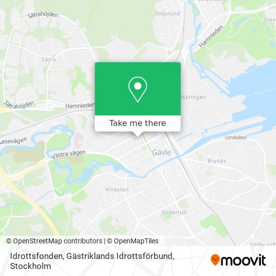 Idrottsfonden, Gästriklands Idrottsförbund map