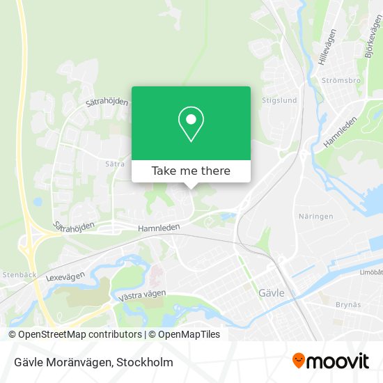 Gävle Moränvägen map