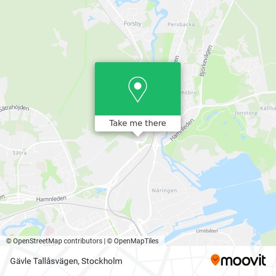 Gävle Tallåsvägen map