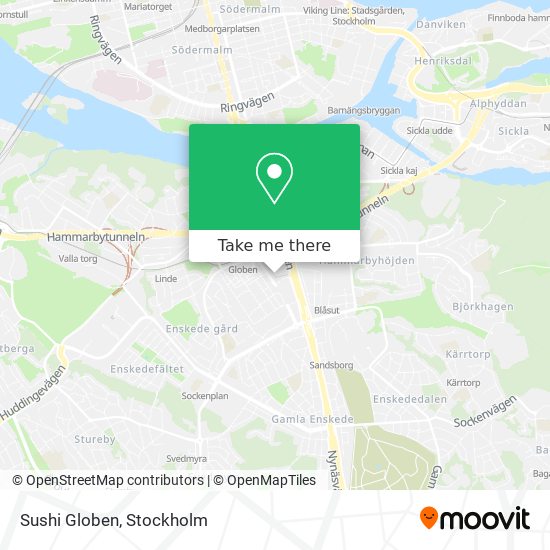 Sushi Globen map