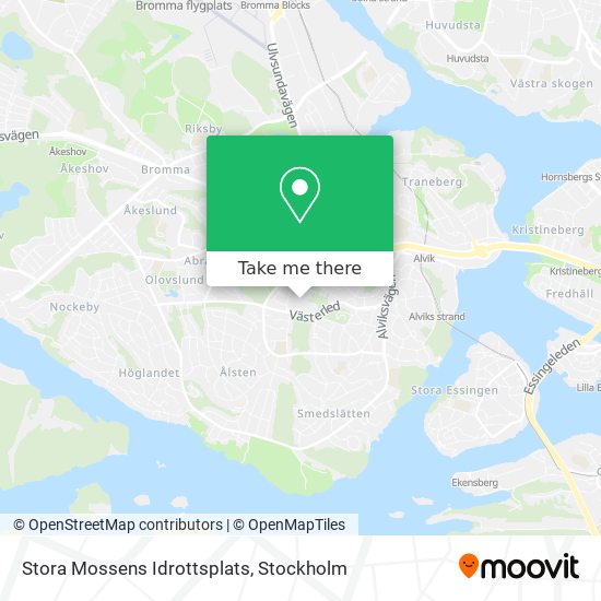 Stora Mossens Idrottsplats map