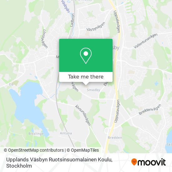 Upplands Väsbyn Ruotsinsuomalainen Koulu map