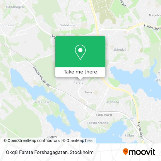 Okq8 Farsta Forshagagatan map