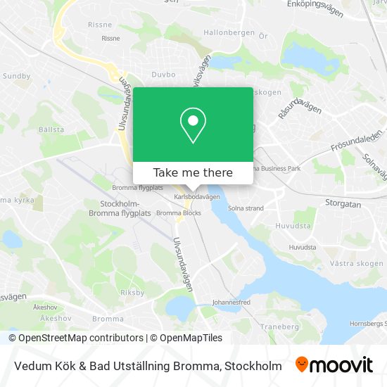 Vedum Kök & Bad Utställning Bromma map