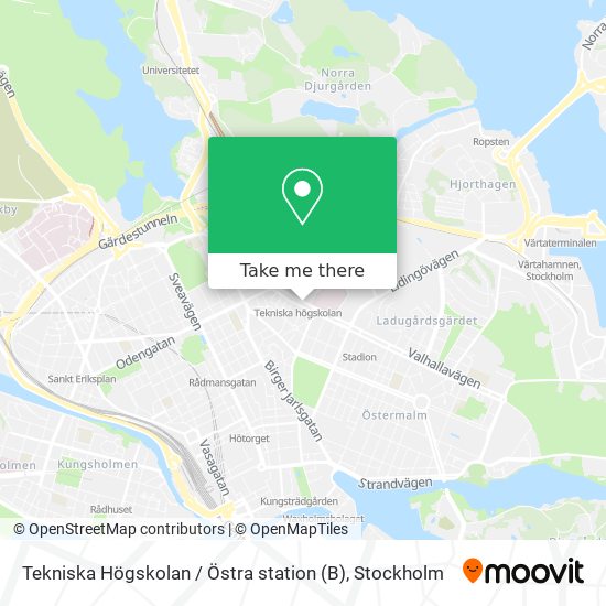 Tekniska Högskolan / Östra station (B) map