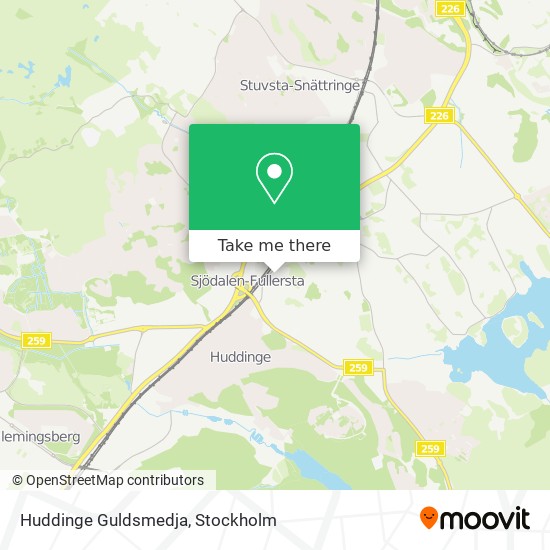 Huddinge Guldsmedja map