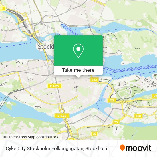 CykelCity Stockholm Folkungagatan map