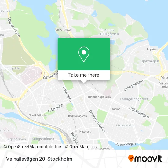 Valhallavägen 20 map