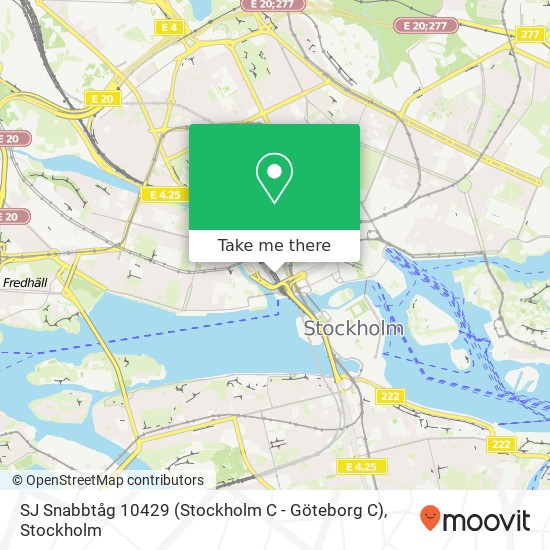 SJ Snabbtåg 10429 (Stockholm C - Göteborg C) map