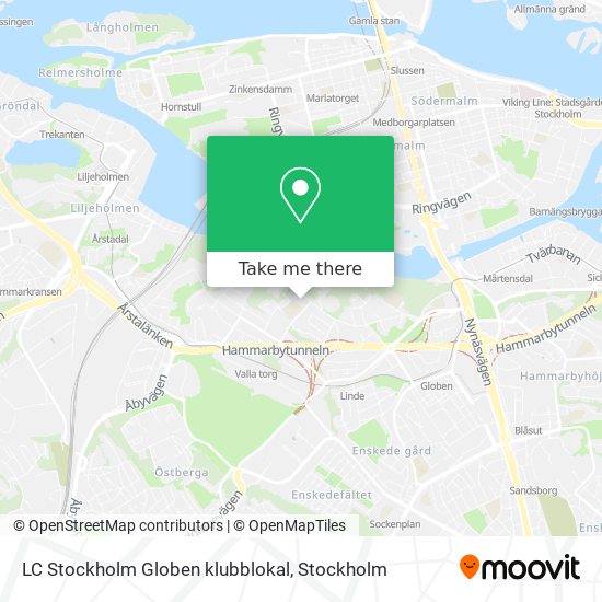 LC Stockholm Globen klubblokal map