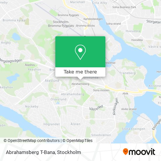 Abrahamsberg T-Bana map