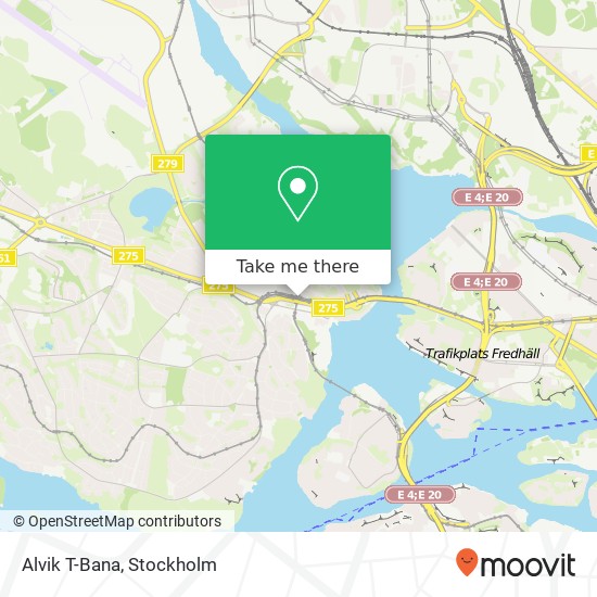 Alvik T-Bana map