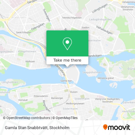 Gamla Stan Snabbtvätt map