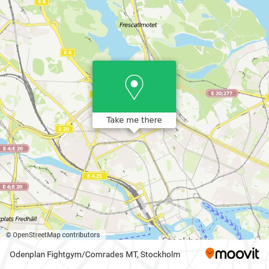 Odenplan Fightgym/Comrades MT map