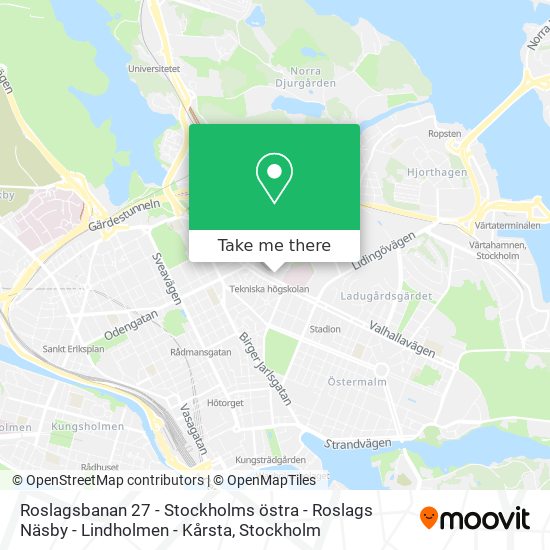 Roslagsbanan 27 - Stockholms östra - Roslags Näsby - Lindholmen - Kårsta map