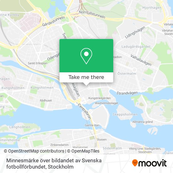 Minnesmärke över bildandet av Svenska fotbollförbundet map