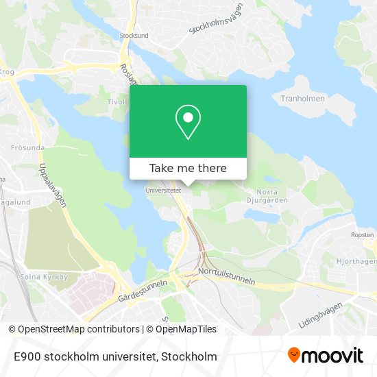 E900 stockholm universitet map