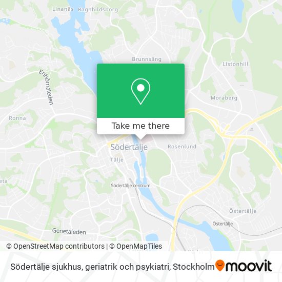 Södertälje sjukhus, geriatrik och psykiatri map