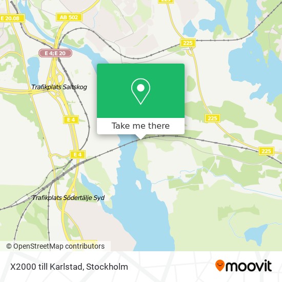 X2000 till Karlstad map