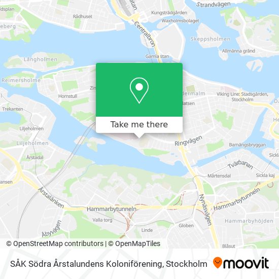 SÅK Södra Årstalundens Koloniförening map