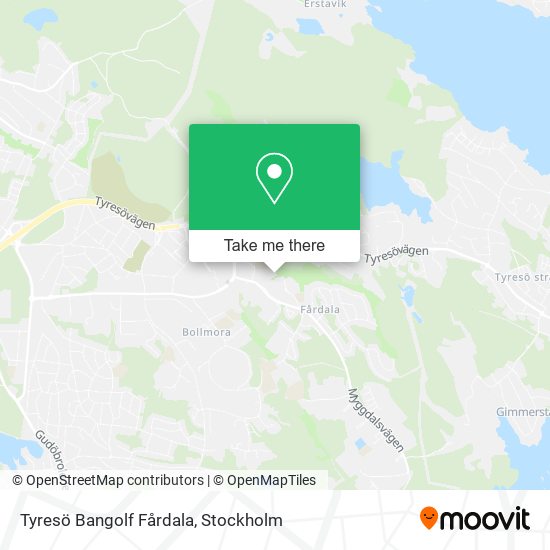 Tyresö Bangolf Fårdala map
