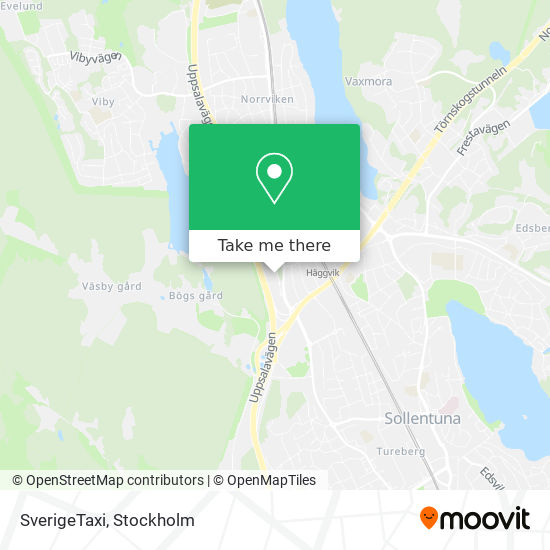 SverigeTaxi map