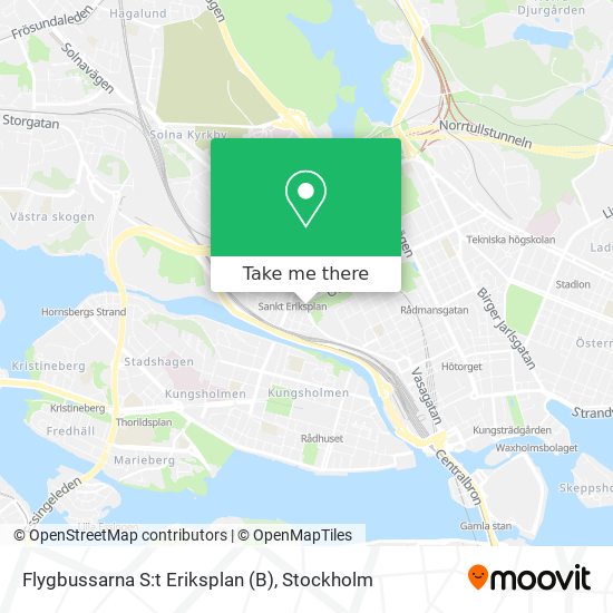 Flygbussarna S:t Eriksplan (B) map