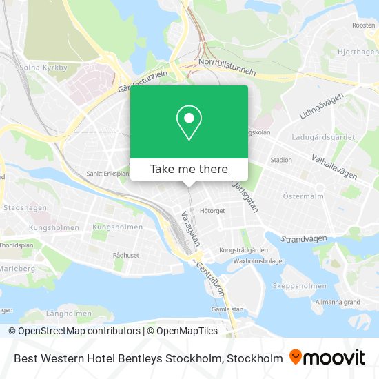 Best Western Hotel Bentleys Stockholm map