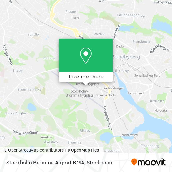 Stockholm Bromma Airport BMA map