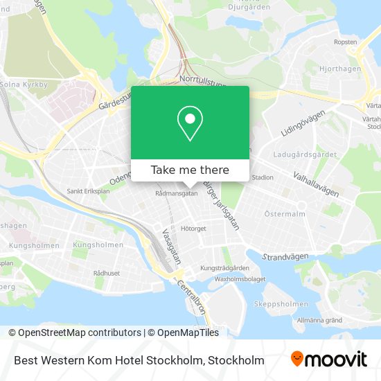 Best Western Kom Hotel Stockholm map