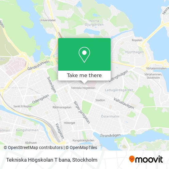 Tekniska Högskolan T bana map