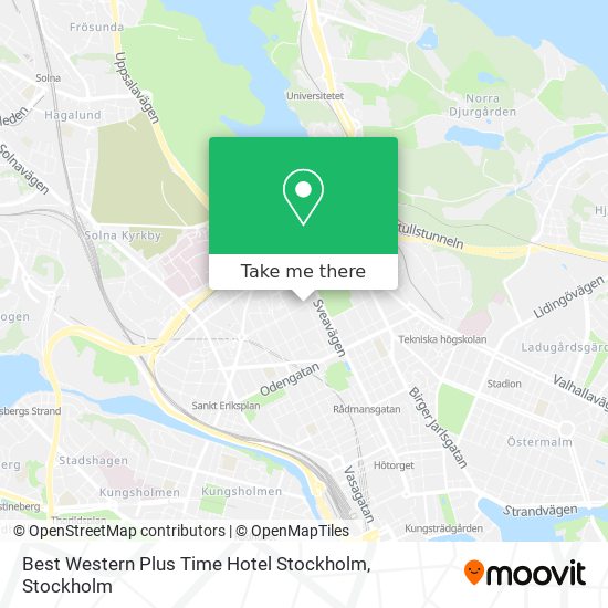 Best Western Plus Time Hotel Stockholm map