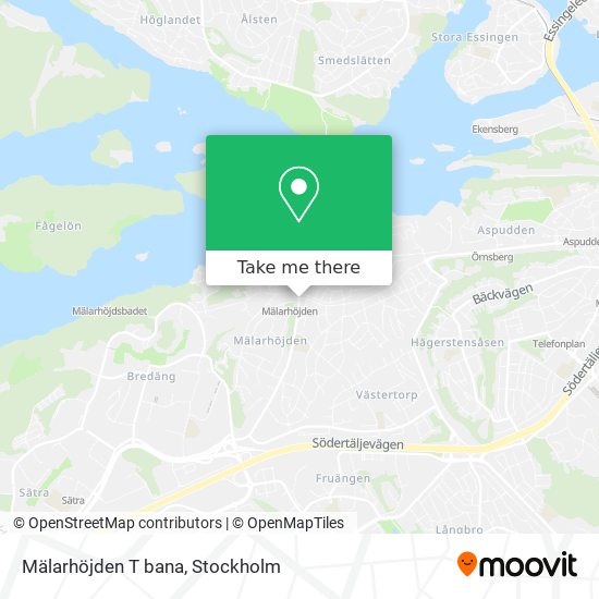 Mälarhöjden T bana map