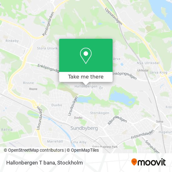 Hallonbergen T bana map