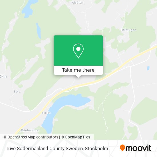 Tuve Södermanland County Sweden map