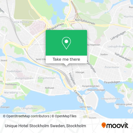 Unique Hotel Stockholm Sweden map