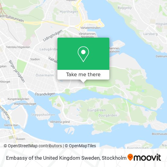 Embassy of the United Kingdom Sweden map