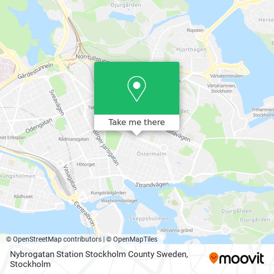 Nybrogatan Station Stockholm County Sweden map