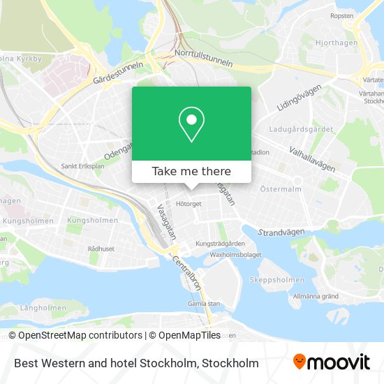 Best Western and hotel Stockholm map