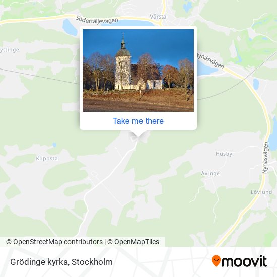 Grödinge kyrka map
