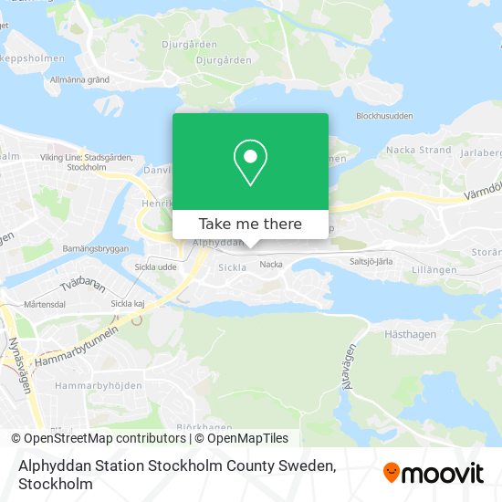 Alphyddan Station Stockholm County Sweden map