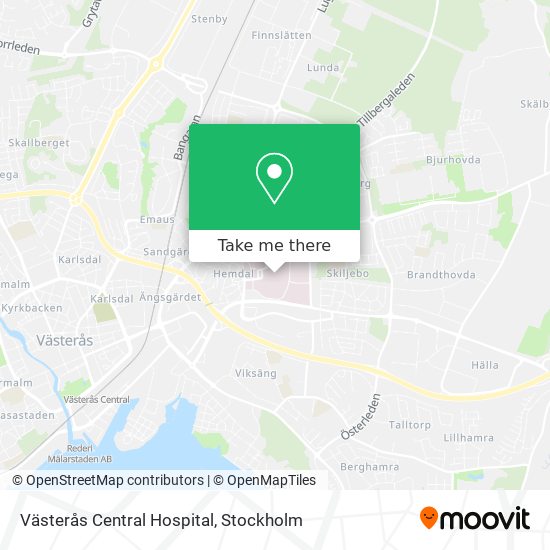 Västerås Central Hospital map