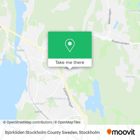 Björkliden Stockholm County Sweden map